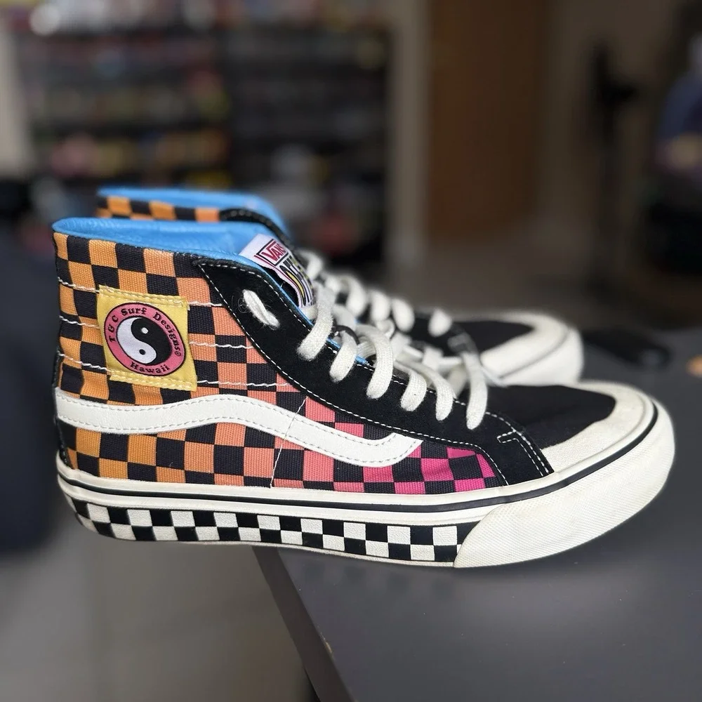 Vans T&C Surf Hawaii Shoes Sk8 138 Decon Checkerboard Skateboarding Mens 9